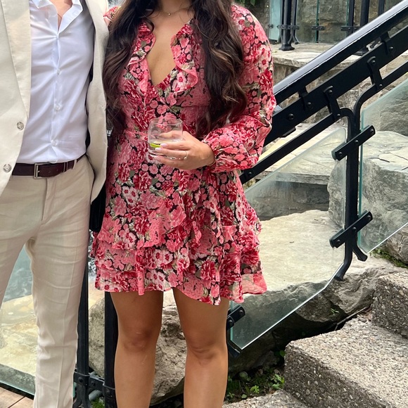 REVOLVE Dresses & Skirts - Triple Frill Dress in Pink Gardenia